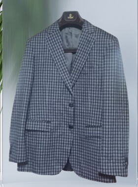 正品金利来单西装男秋冬格子休闲中青年西服外套MZDE288-42101-88