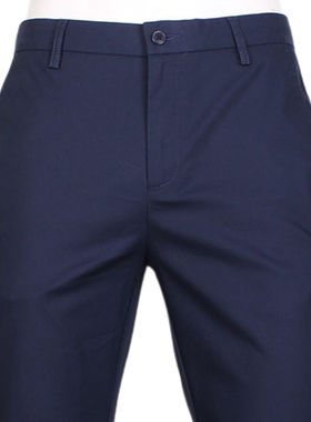 金利来男装修身休闲裤春秋季中青年纯蓝色长裤MPC17152002-95