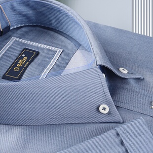 金利来长绒棉免烫短袖衬衫全棉修身纯色翻领衬衣MSS22221754-65