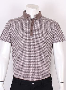 金利来男装短袖T恤夏翻领商务薄棉质上衣MTSE138-41007-57