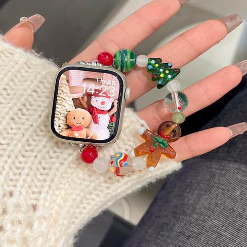 圣诞款创意串珠表带iwatch