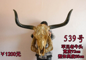 牛头骨工艺品摆件装饰品现货牛头羊头骨标本民族工艺品