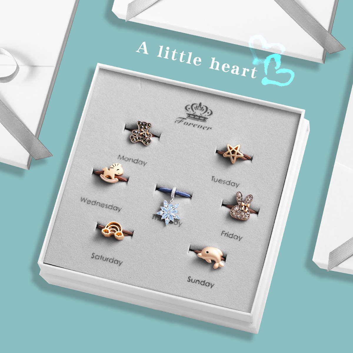 雪花发绳礼盒扎发头绳精致