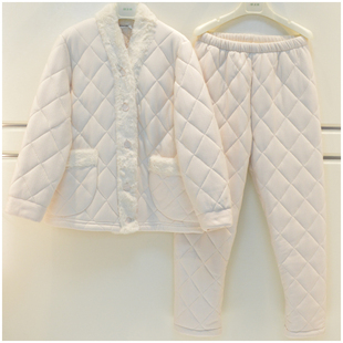 精雅女士睡衣2025冬季加厚丽丝绒三层夹棉和服休闲可外穿女家居服