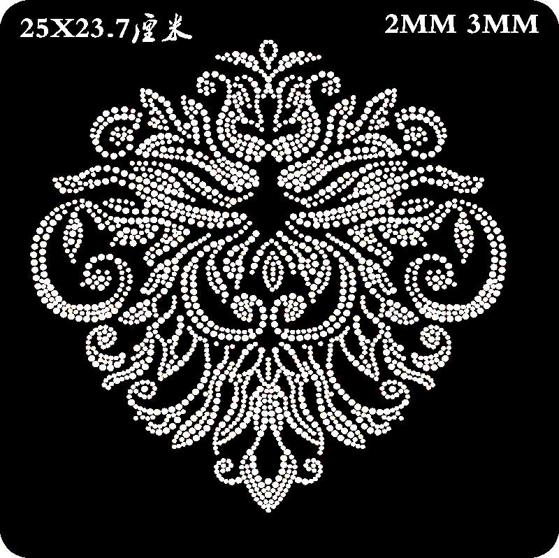 皇冠花烫钻图 衣服烫钻 水钻diy成品大图 服装辅料饰品配件烫画