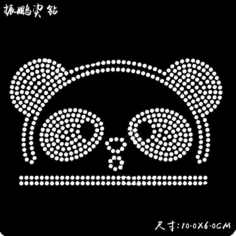 小熊超闪水钻烫图厂烫钻图案 服装辅料烫钻成品图 新款订制钻贴