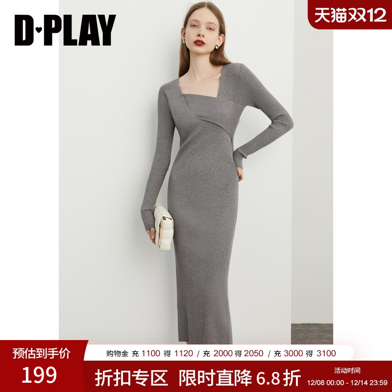 修身加长款连衣裙版型通勤DPLAY