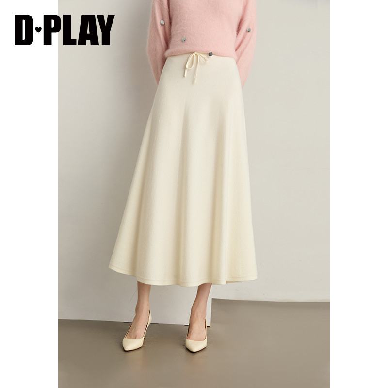 针织半身长裙，大摆裙，宽弹力橡筋