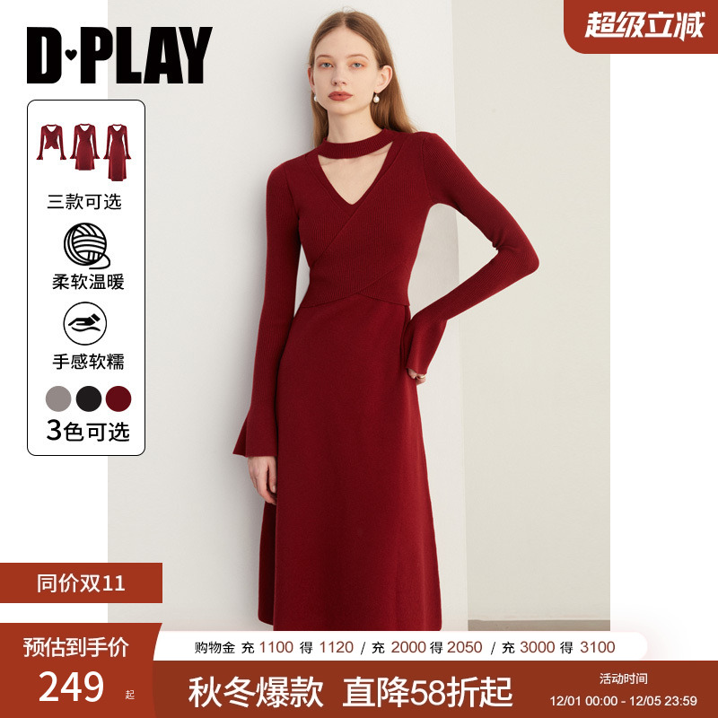 DPLAY春装名媛镂空针织