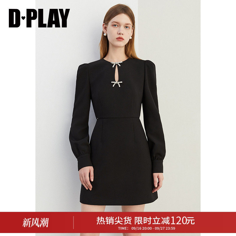 DPLAY圆领蝴蝶结装饰连衣裙图片