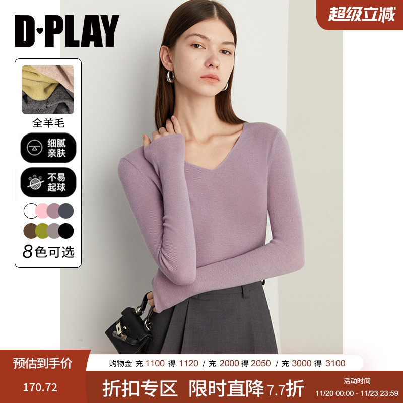 100针织衫DPLAYv领v领