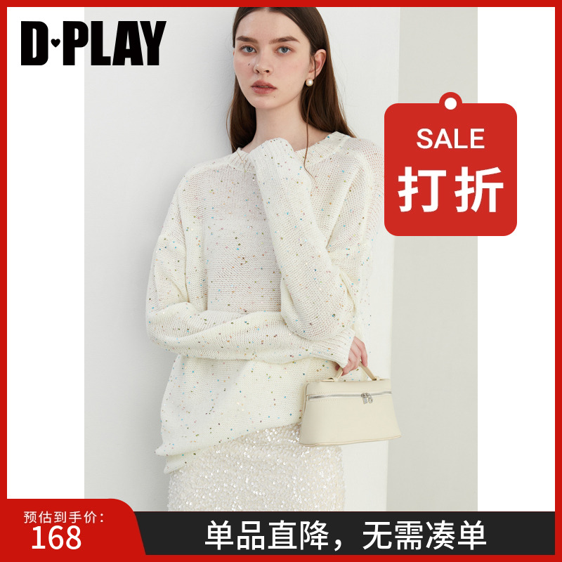 DPLAY落肩宽松粗针针织毛衣