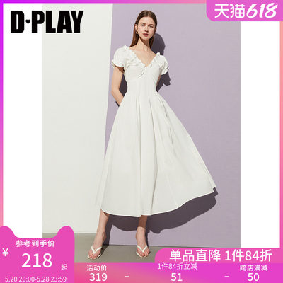 DPLAY法式时尚短袖连衣裙