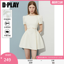 DPLAY2025年夏季新款白色连衣裙女好看法式短款收腰礼服裙子短裙