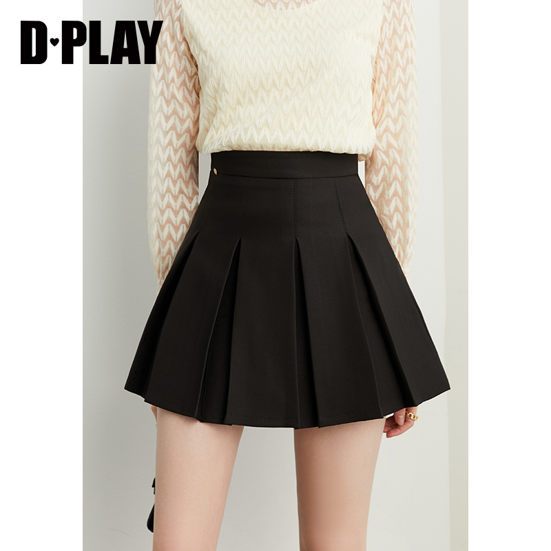 工字捏褶工艺高腰压褶裙