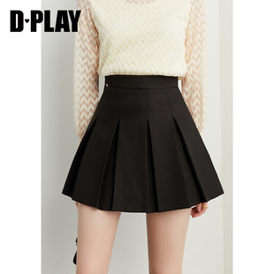 裤 DPLAY 黑高腰修身 冬经典 里半身裙百褶裙 惠品
