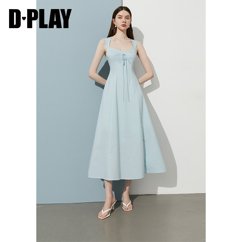 DPLAY【度假系列】2025夏季新款蓝色连衣裙女法式裙子吊带长裙,女装/女士精品,连衣裙,淘宝优惠券,粉丝福利购,淘宝优惠卷