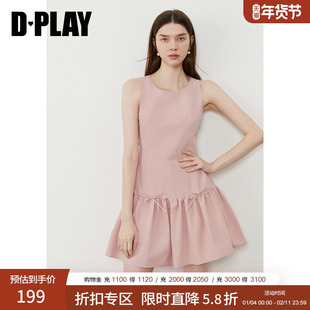 DPLAY2025年夏季新款粉色连衣裙女甜美气质短款法式初恋裙子短裙
