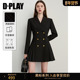DPLAY 黑色连衣裙女休闲日常通勤西服裙子 新款 黑标 2025年秋季