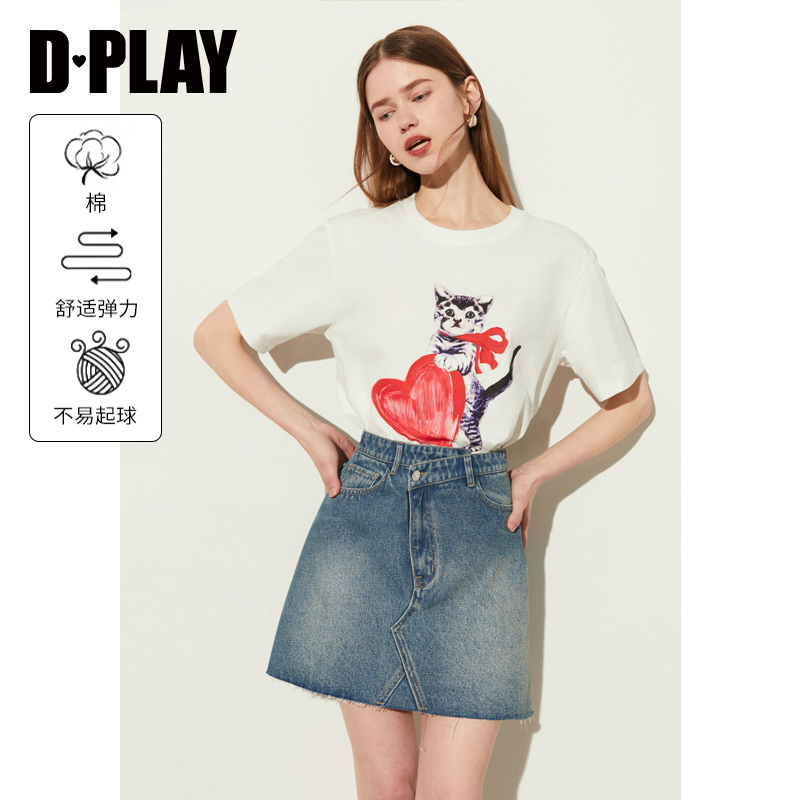 气质休闲DPLAY印花纯棉t恤