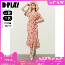 茶歇法式 连衣裙度假连衣裙长裙茶歇裙印花连衣裙 DPLAY2024夏季