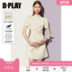 连衣裙改良国风短裙 白色气质收腰旗袍女新中式 DPLAY夏季 新款