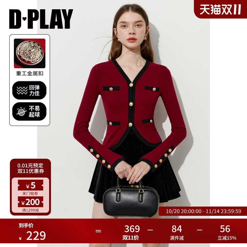 DPLAYV领单排金属扣针织衫