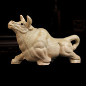 桃木牛摆件原木雕无漆生肖牛桌面饰品客厅玄关扭转乾坤