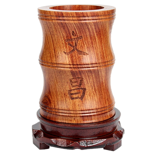 新款定制刻字文昌笔筒花梨木笔筒摆件红木实木工艺品商务礼品