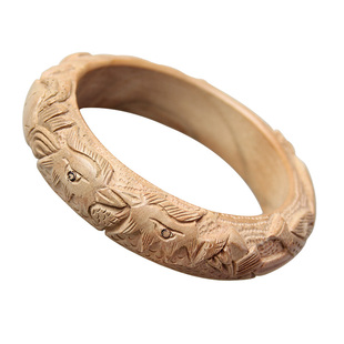 泰山福缘阁桃木手镯心经六字真言五福临门龙凤呈祥鸳鸯玫瑰花饰品