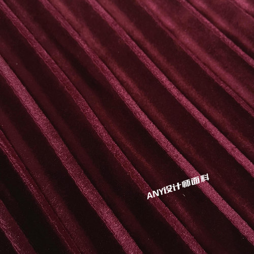 小众金丝绒彩色风琴褶褶皱面料