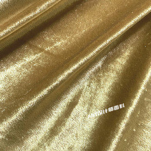 丝光金丝绒弹力布料 服装金黄色抱枕绒布睡衣柔软服装裤装DIY面料