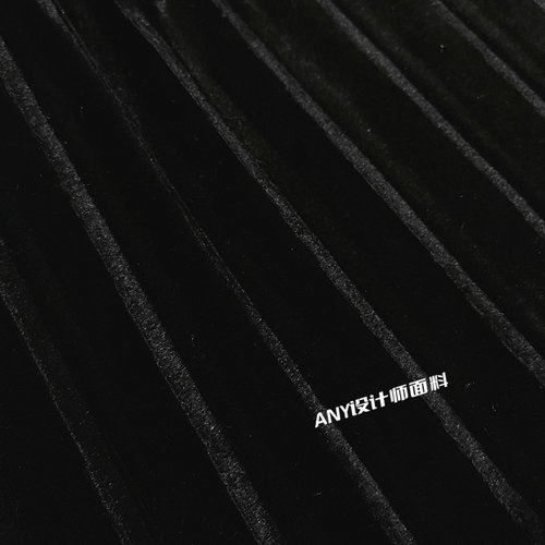 小众金丝绒彩色风琴褶褶皱面料