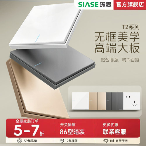 深思22V10A白色灰色金色86型开关