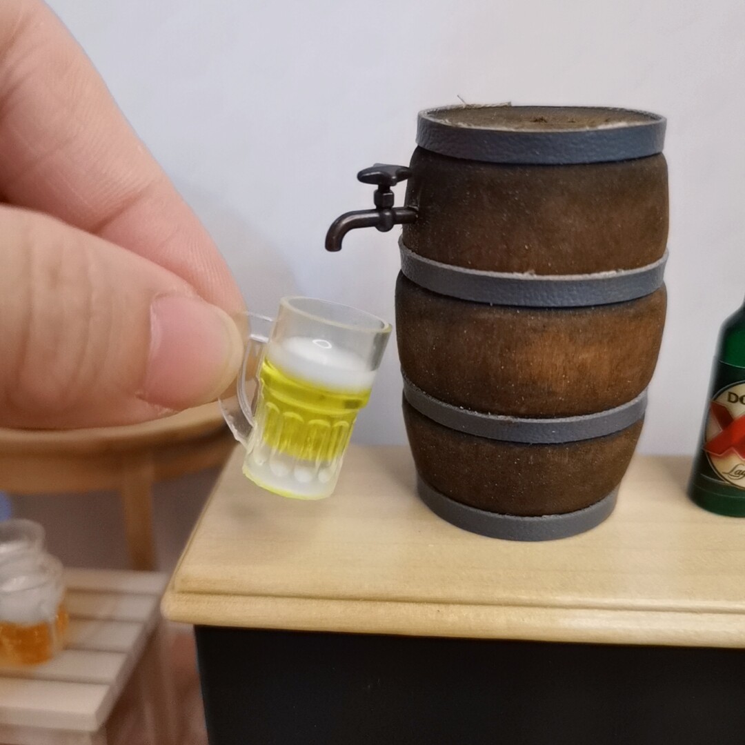 微缩食玩场景模型娃娃屋配件迷你红酒桶木桶摆件酒庄道具仿真袖珍