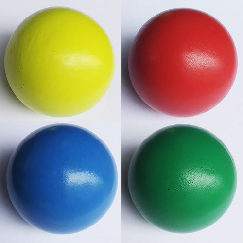 木球圆实木圆球手工DIY彩色木球实心彩球玩具配件红黄蓝5cm绿6cm