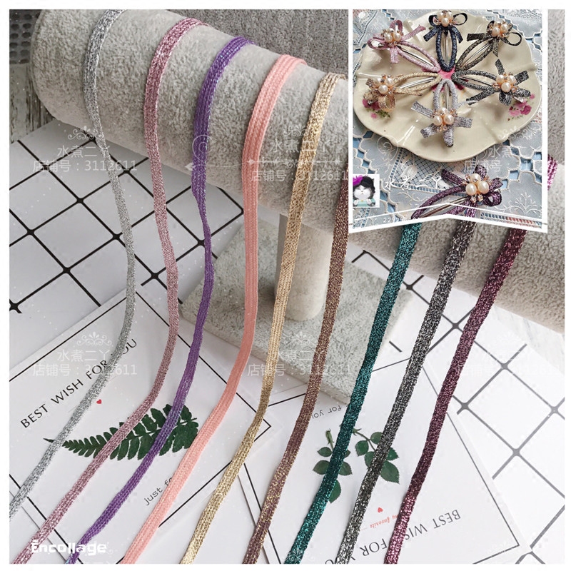 diy缠绕辅料绳子手工发夹