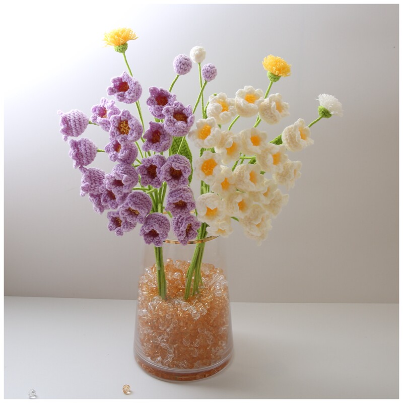 LILY OF THE VALLEY HAND-WOVEN BOUQUET IMMORTAL FLOWER CROCHET YARN DIY MATERIAL PACKAGE GIFT FOR BOYFRIEND AND GIRLFRIEND FINISHED PRODUCT CUSTOMIZATION