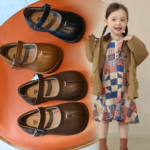 女童皮鞋2025春秋季新款女宝公主鞋时尚羊蹄豆豆鞋小女孩软底单鞋