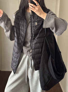 MMCC冬季简约百搭立领拉链款保暖羽绒马甲轻薄排骨羽绒服上衣