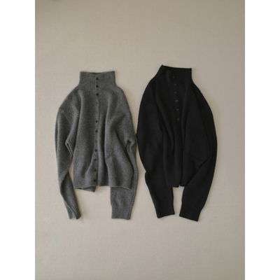 MMCC高品质山羊绒 触肤即暖 多扣高领开衫针织衫打底衫毛衫女