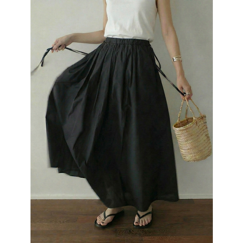 MMCC设计款气质百搭松紧腰抽绳高腰显瘦半身裙长短款小黑裙半裙女