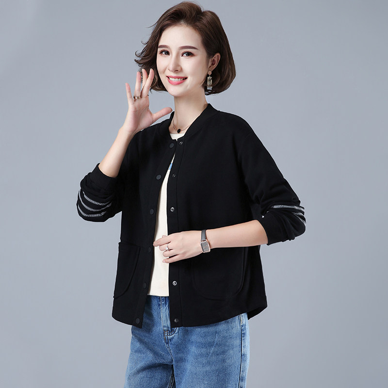 纯棉春装外套女短款2026年新款宽松大码运动棒球服休闲长袖女装潮