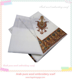 2017阿拉伯毛晴绣花头巾 穆斯林精品刺绣围巾 中东畅销的刺绣头巾