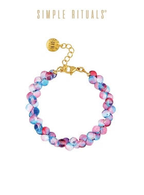 Simple Rituals魔力蓝意大利小众设计师幻彩琉璃手工编制手链串女