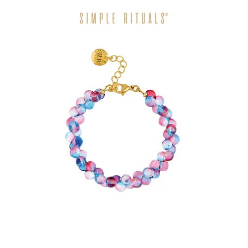 Simple Rituals魔力蓝意大利小众设计师幻彩琉璃手工编制手链串女