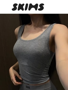 官方正品skims无袖吊带卡戴珊同款塑身衣辣妹性感上衣弹力背心女