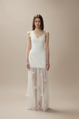 Fa sogno珐颂官方授权花律系列 白茶花影 礼服短裙纱裙吊带长裙