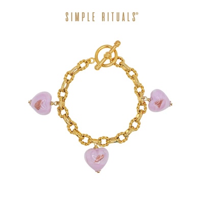 Simple Rituals汪苏泷同款意大利威尼斯手工粉色爱心琉璃女手链