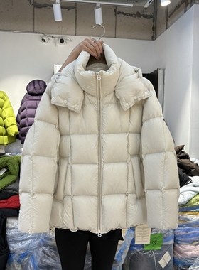 penny休闲时尚连帽泡芙羽绒服女2025冬装新90白鸭绒宽松纯色外套